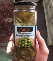 Sliced green jalapeño peppers