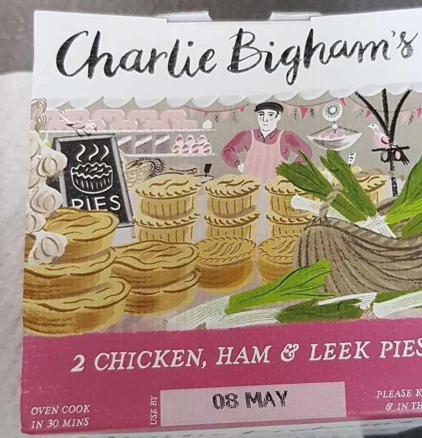 Chicken ham and leek pies