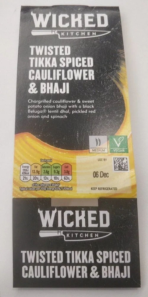 Twisted tikka spiced Cauliflower and bhaji