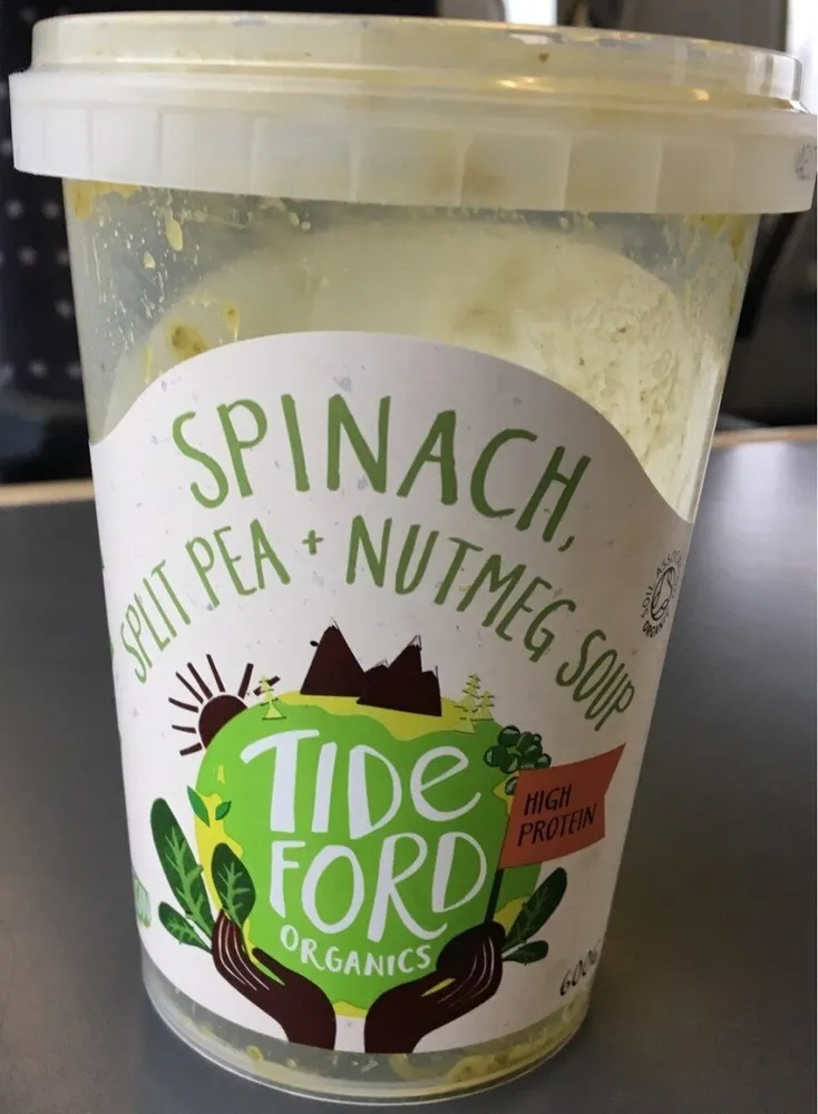 Spinash split pea + nutmeg soup