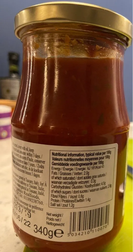 Tomato & basil pasta sauce