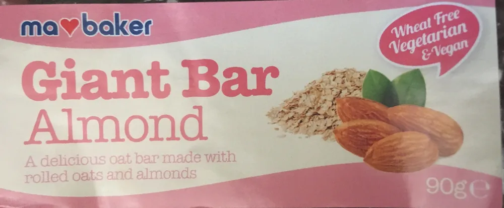 Ma Baker Giant Almond Bar 90G (box of 20)