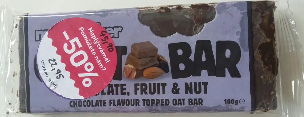 Chocolate, Fruit & Nut Chocolate Flavour Topped Oat Bar