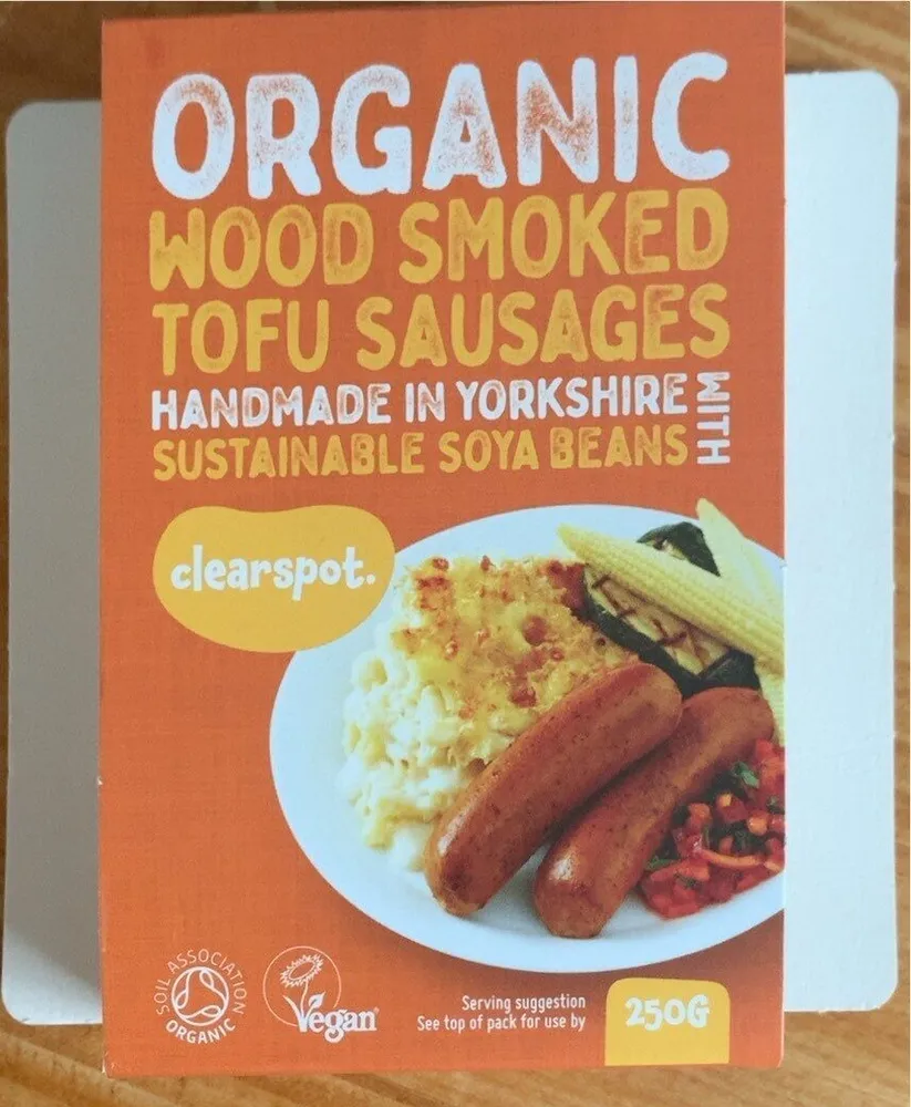 Wood smoked tofu sausages