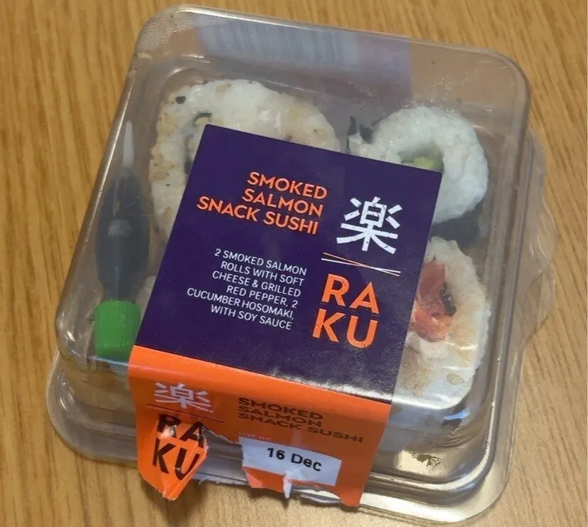 Smoked salmon snack sushi raku