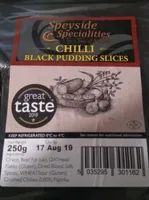 Chilli black pudding slices