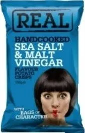 Real Handcooked Chips Sea Salt & Mat Vinegar 150GRS