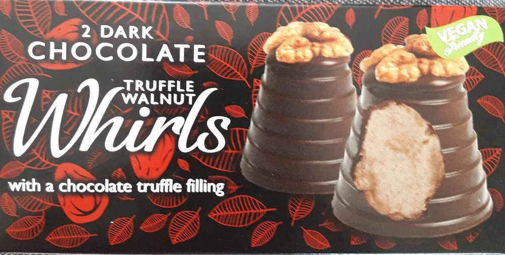2 dark chocolate truffle walnut whirls