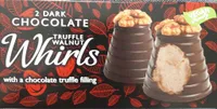 2 dark chocolate truffle walnut whirls