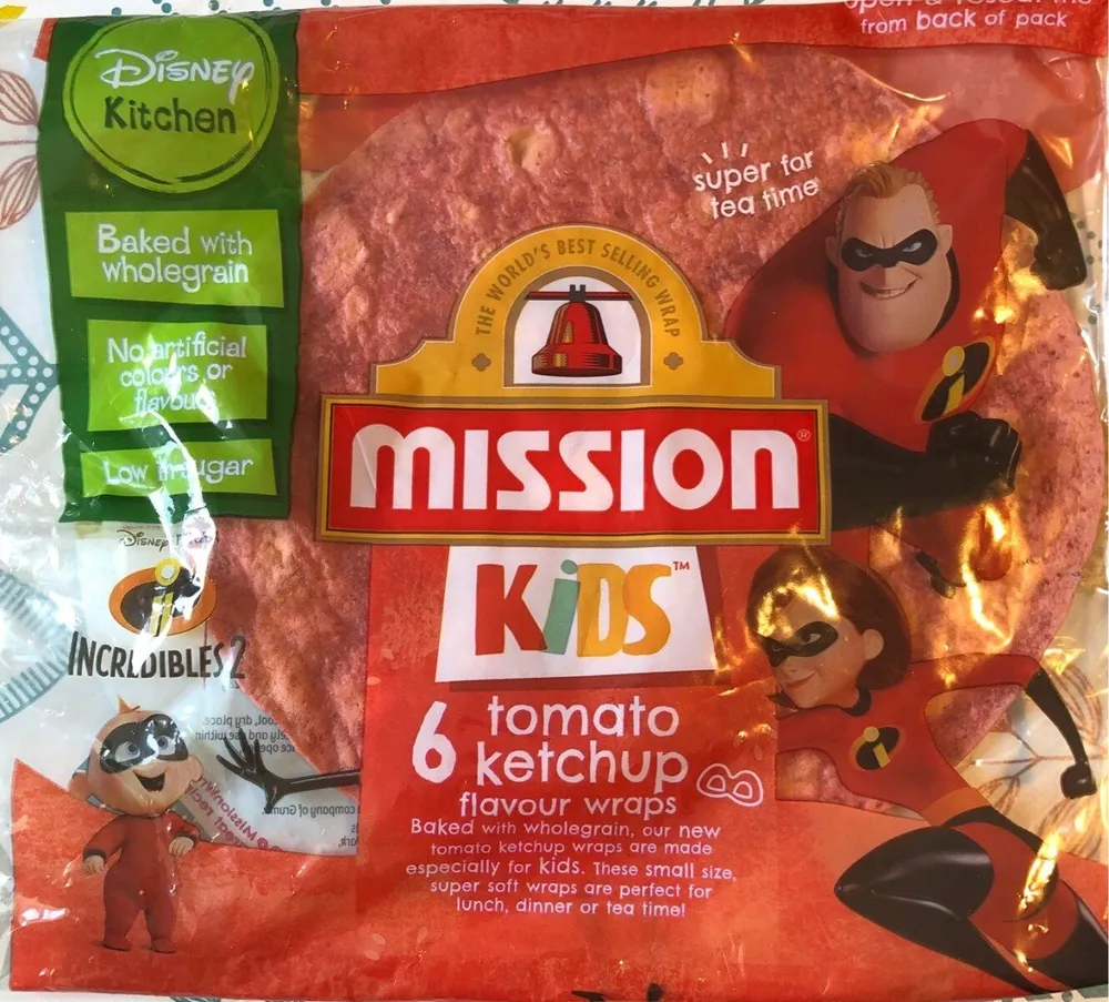 6 Tomato ketchup flavour wraps