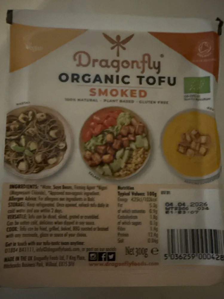 Smoked organic tofu