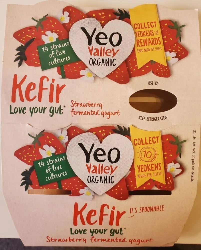Yeo Valley Organic Kefir Strawberry Fermented Yoghurt
