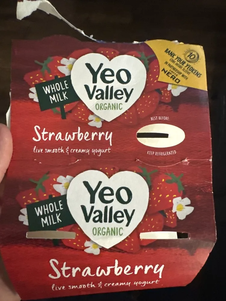 Organic strawberry yoghurt