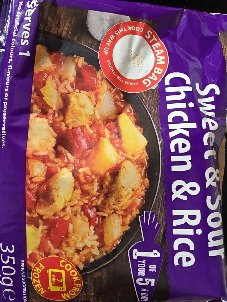 Sweet And Sour Chicken And Rice Steam Bag