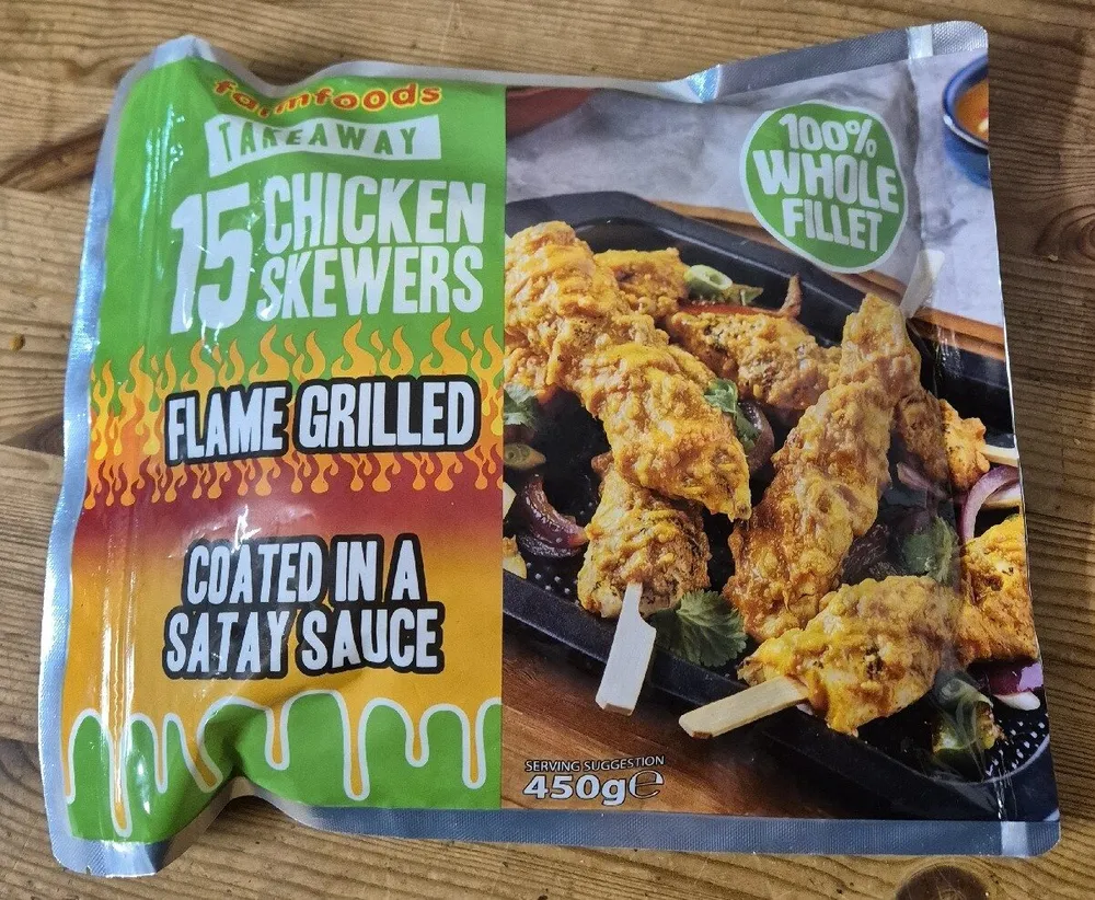 Flame Grilled Chicken Skewers Coated in Satay Sauce