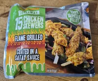 Flame Grilled Chicken Skewers Coated in Satay Sauce