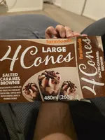 Farmfoods Large 4 Cones Salted Caramel Brownie