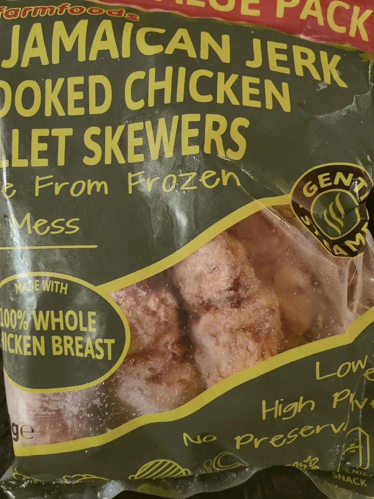 Jamaican Jerk Cooked Chicken Fillet Skewers