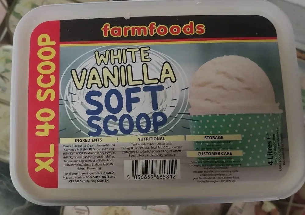 White Vanilla soft Scoop Farmfoods
