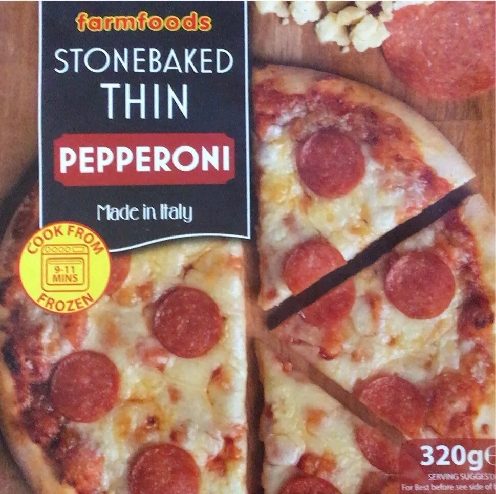 Stonebaked thin pepperoni pizza