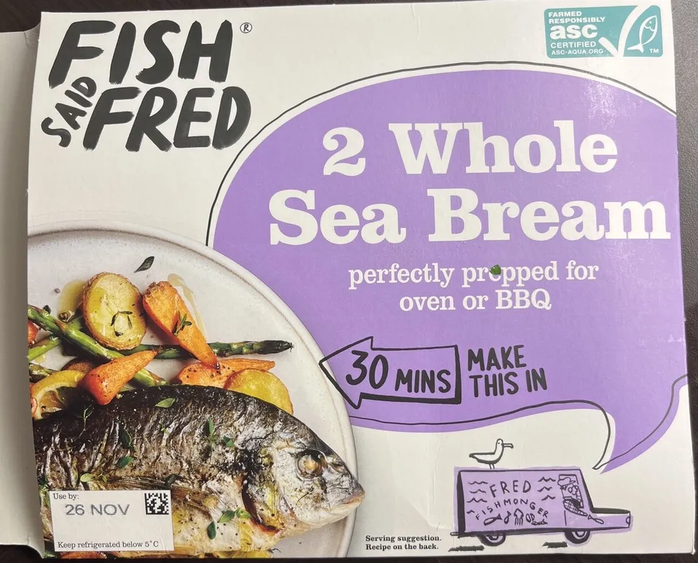 Whole sea bream