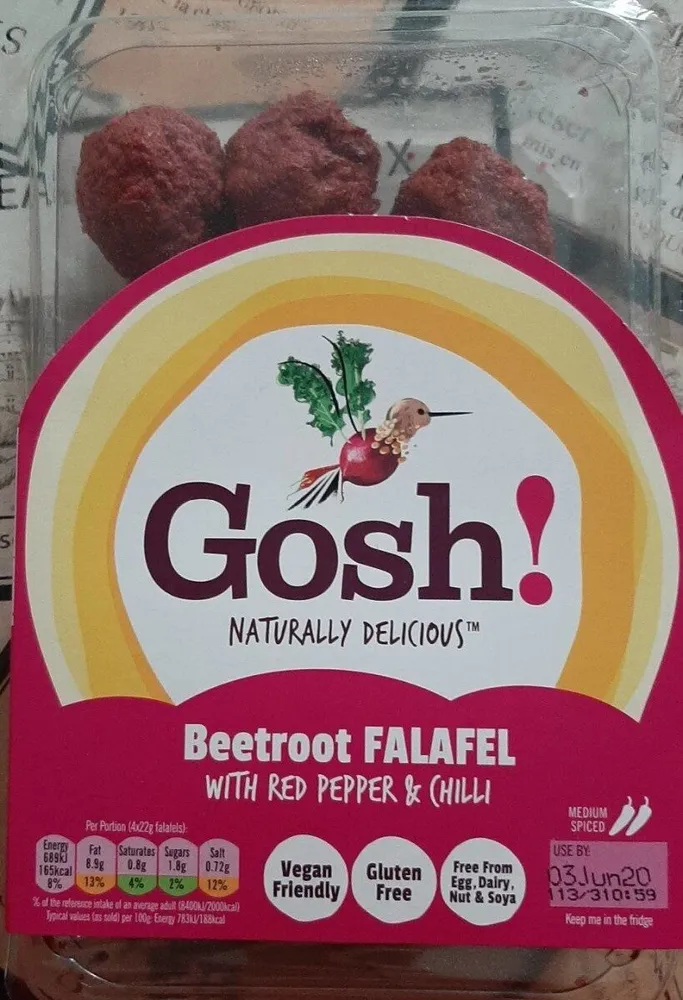 Beetroot falafel with red pepper & chilli