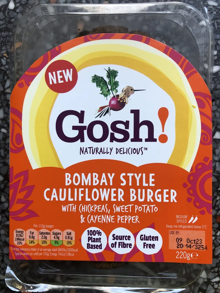 Bombay Style Cauliflower Burger with Chickpeas, Sweet Potato & Cayenne Pepper
