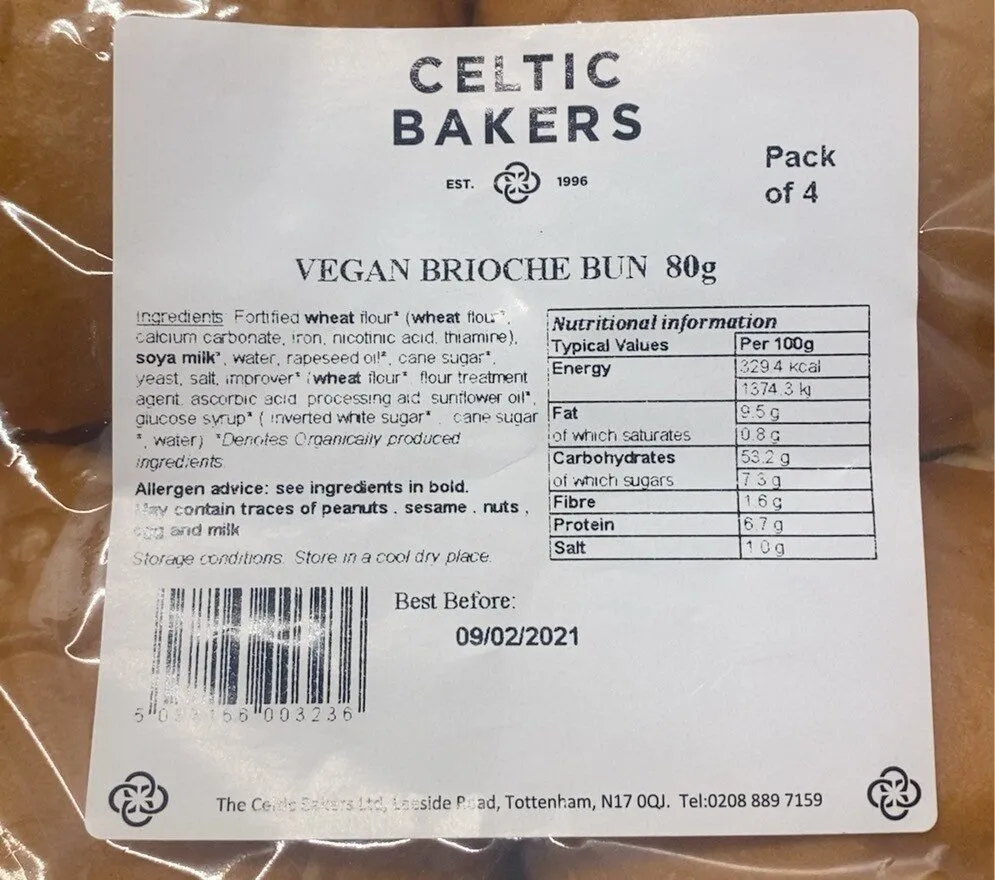 Vegan brioche bun