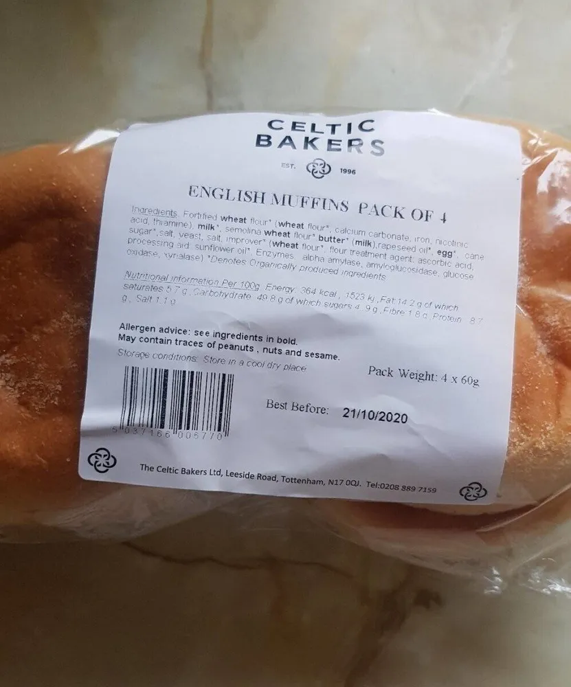English muffins pack of 4