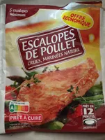 Escalopes de poulet crues, marinées nature