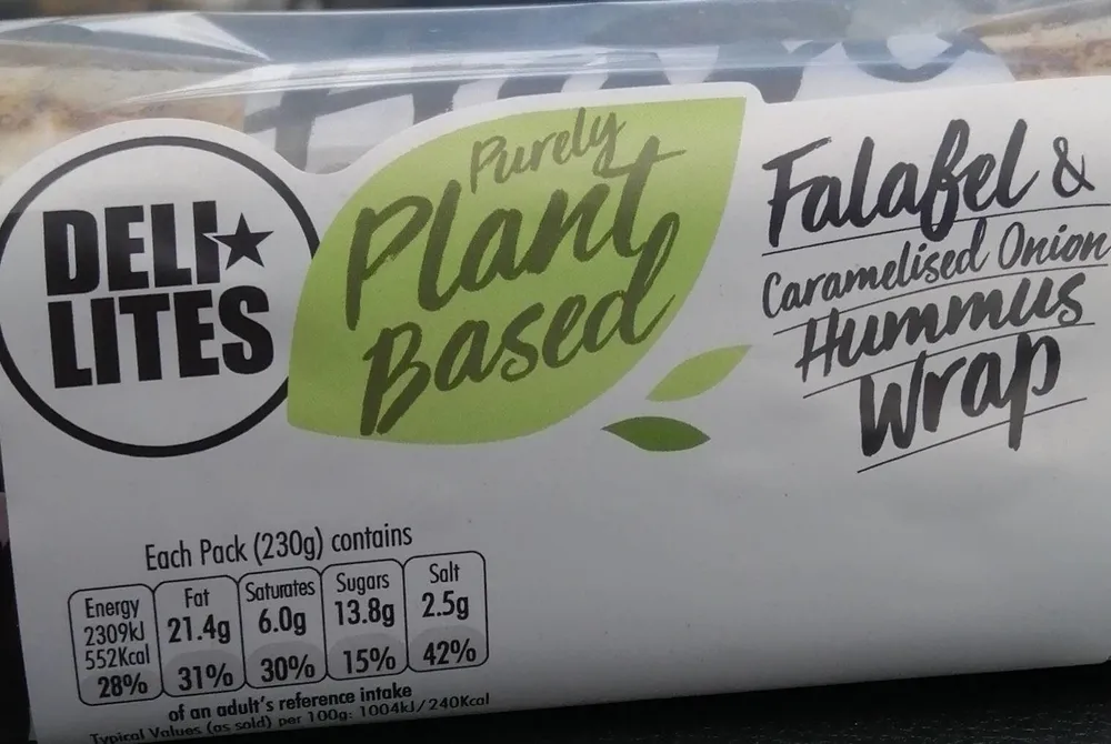 Plant based Falafel & Caramelised Onion Hummus Wrap