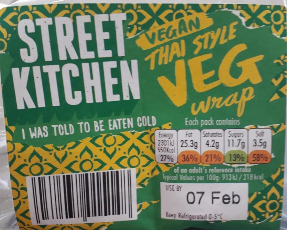 Vegan Thai Style Veg Wrap