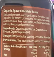 Organic agave chocolate sauce