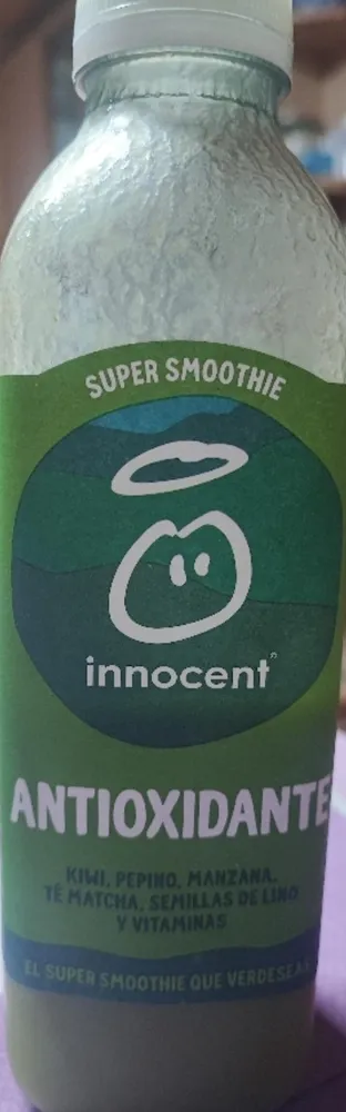Super Smoothie Antioxidante Kiwi, Pepino, Manzana, Té Matcha, Semillas de Lino y Vitaminas