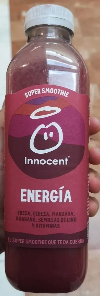 Super Smoothie Energía Fresa, Cereza, Manzana, Guaraná, Semillas de Lino y Vitaminas