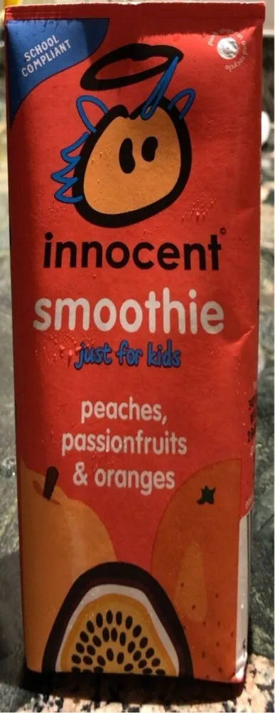 innocent kids smoothie peaches, passion fruits & o