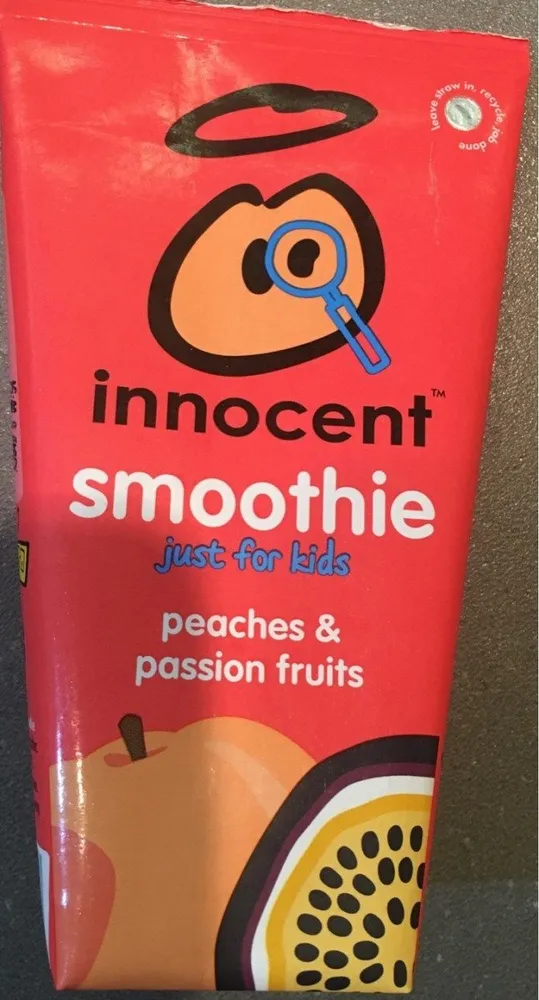 Smoothie peaches and passion fruits