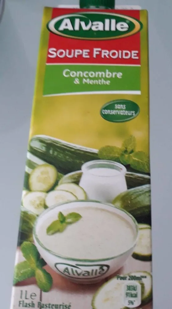 Soupe froide concombre menthe