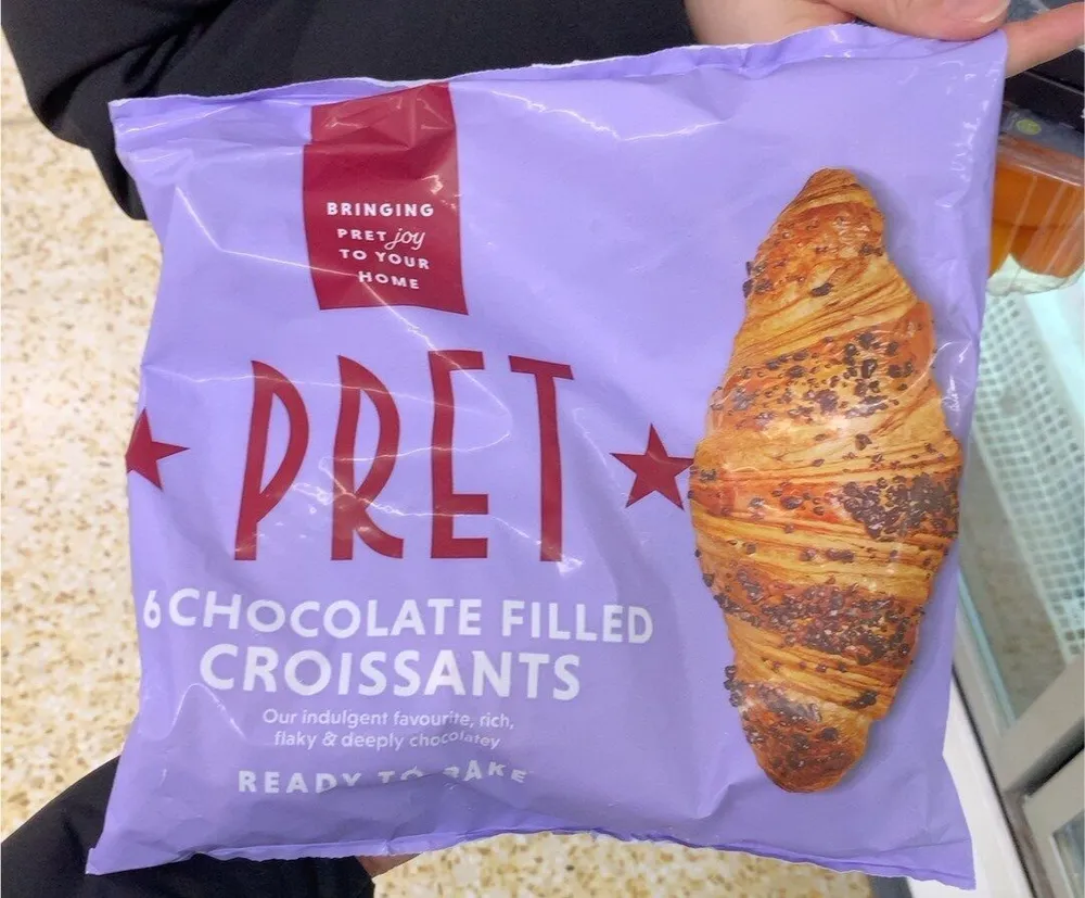 Chocolate filled croissants