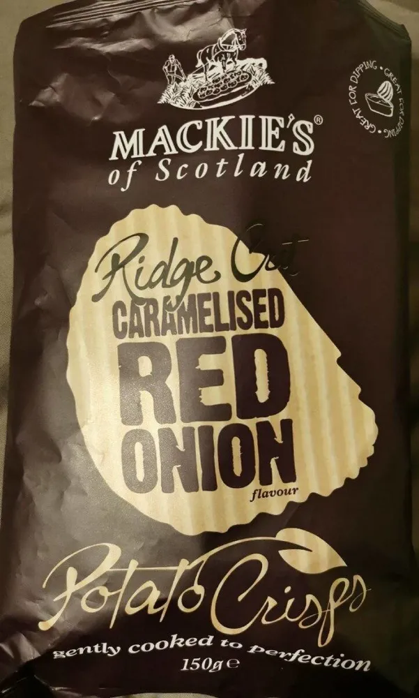 Ridge cut caramelized red onion