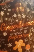 Gingerbread flavour toffee coated popcorn