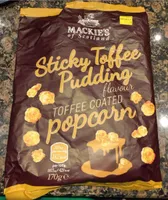 Sticky toffee pudding flavour coated popocorn