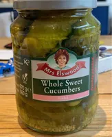 Whole sweet cucumbers, pickled