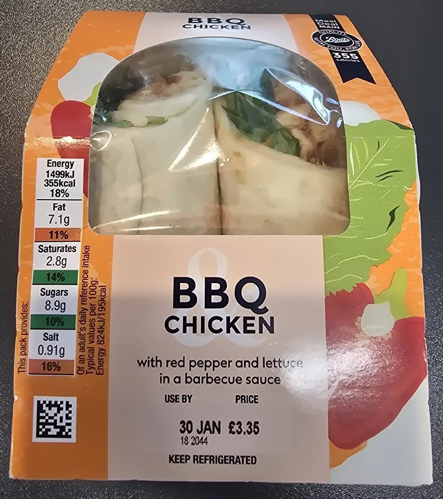 Boots BBQ Chicken Wrap