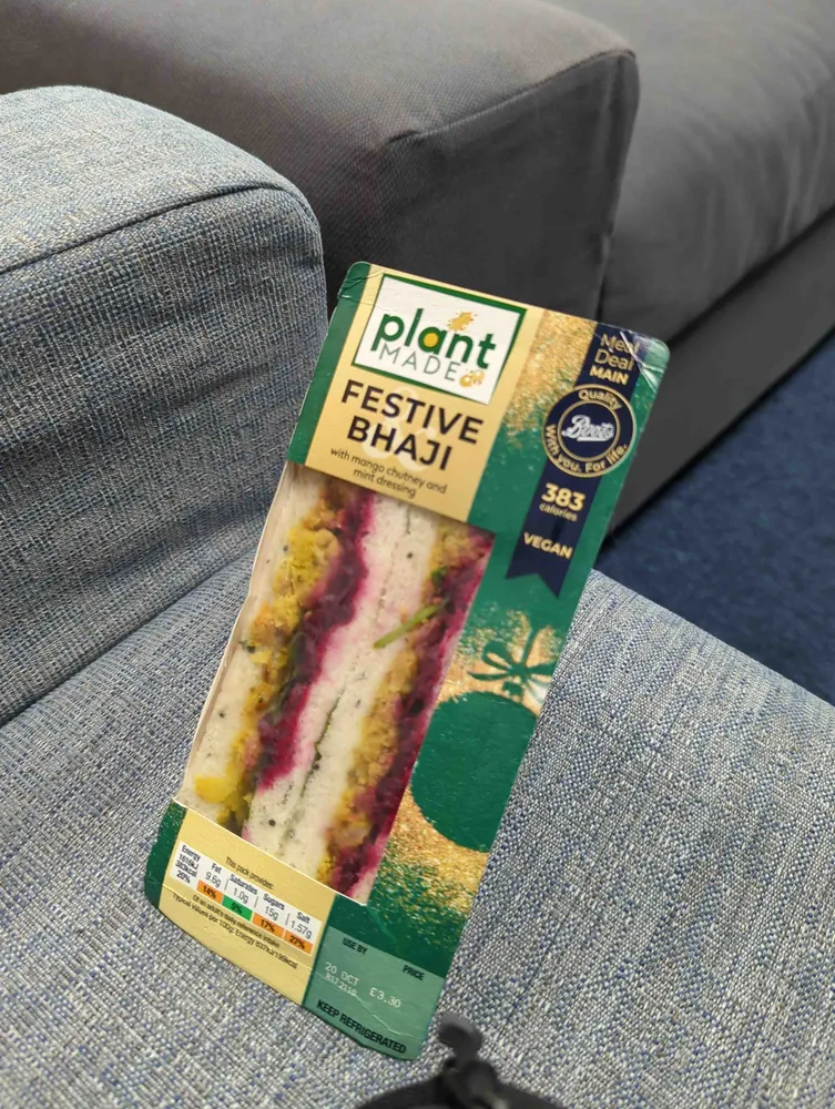 festive bhaji sandwich