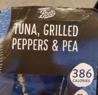 tuna, grill peppers & peas