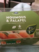Houmous & falafel on a wheat flatbread