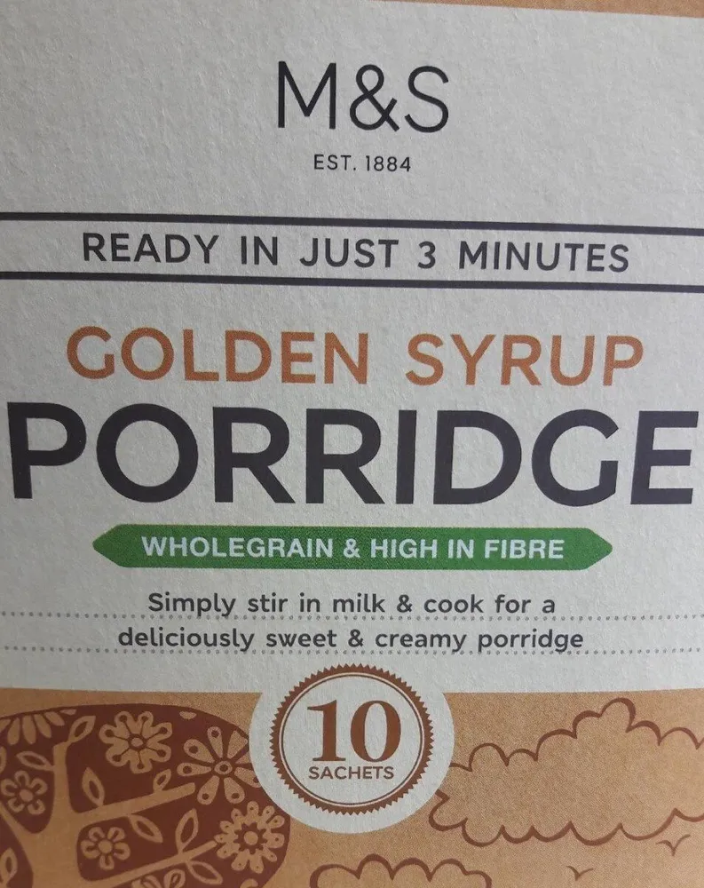 M&S Porridge Golden Syrup
