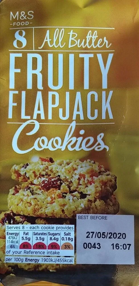 M&S All butter fruit flapjack cookies