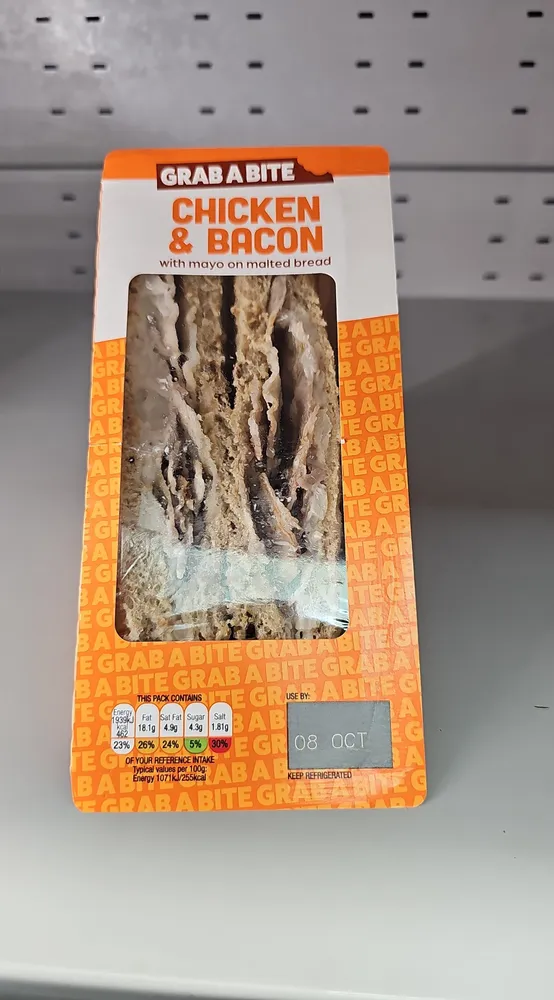 Chicken and bacon sandwich